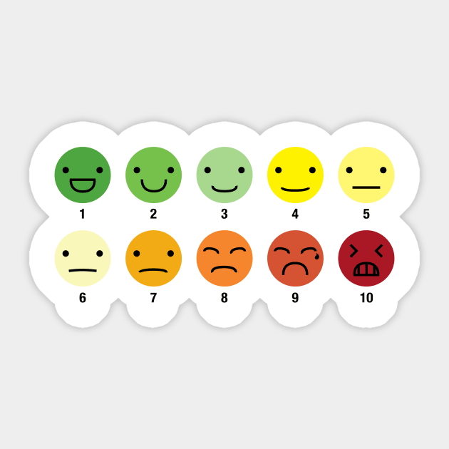 On a scale of 1 to 10, how would you rate your pain? Sticker by imprintinginc